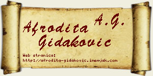 Afrodita Gidaković vizit kartica